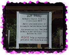 The sign at the entrance to the Old Dravo Cemetery.