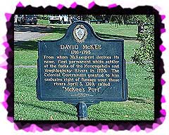 Historic maker about David McKee and the FOunding of McKeesport PA.