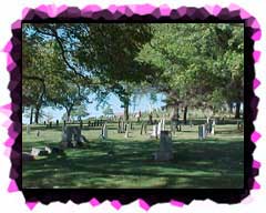 Looking uphill from just inside the cemetery entrance.